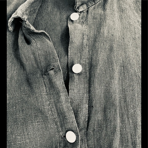 Black Linen “Jean” Jacket with Silver buttons - Picture 3 of 5